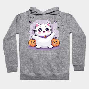 Cute Cat and Pumpkins Halloween Hoodie